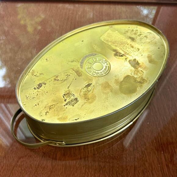 Vintage F.T.D.A. Brass Jardiniere Oval Planter Made in Holland - Picture 5 of 9